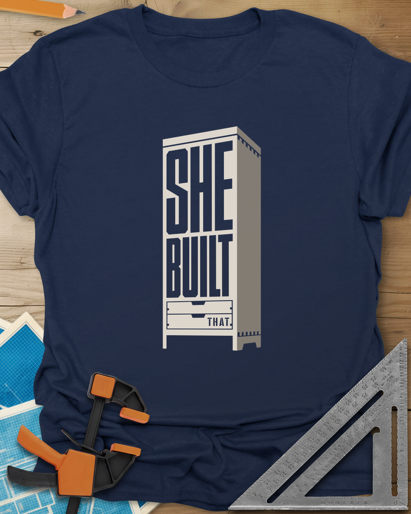 She Built Tee — navy