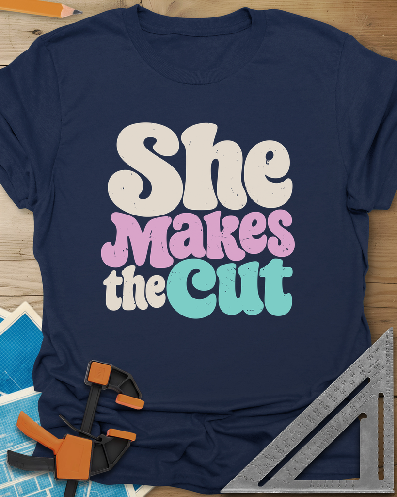 She Makes The Cut Tee — navy