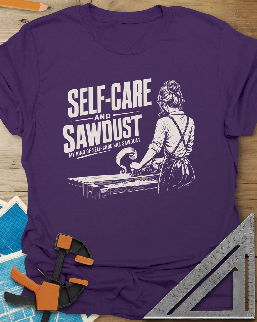 Self-Care & Sawdust Tee — purple