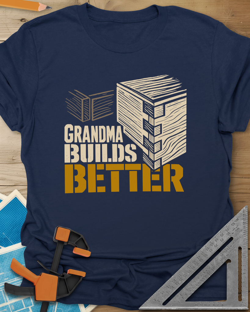 Grandma Builds Tee — navy