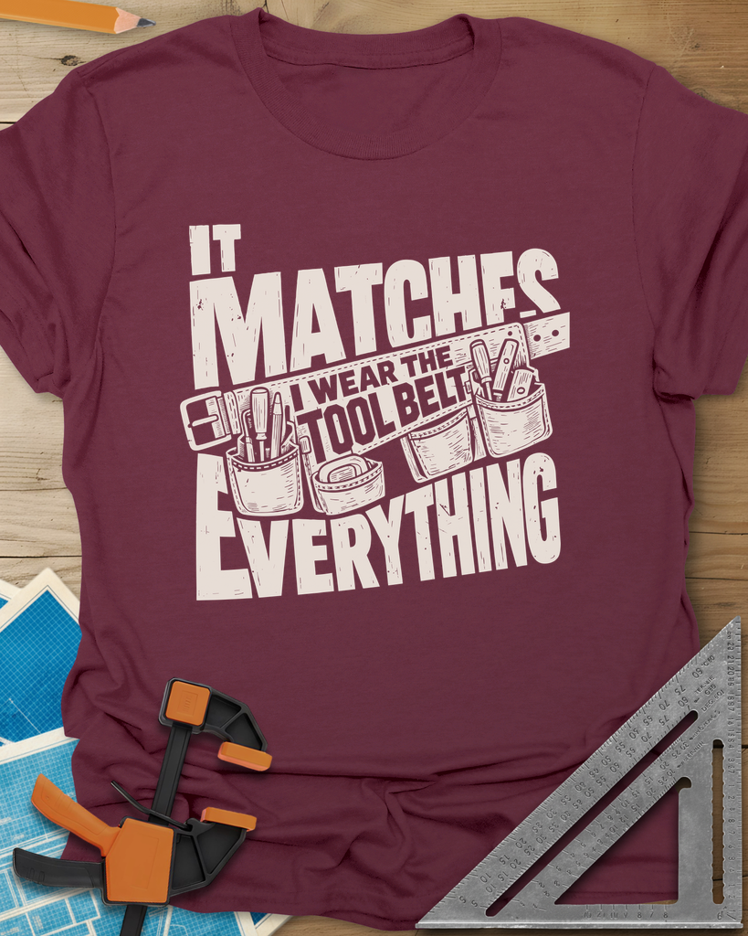 Tool Belt Tee — maroon
