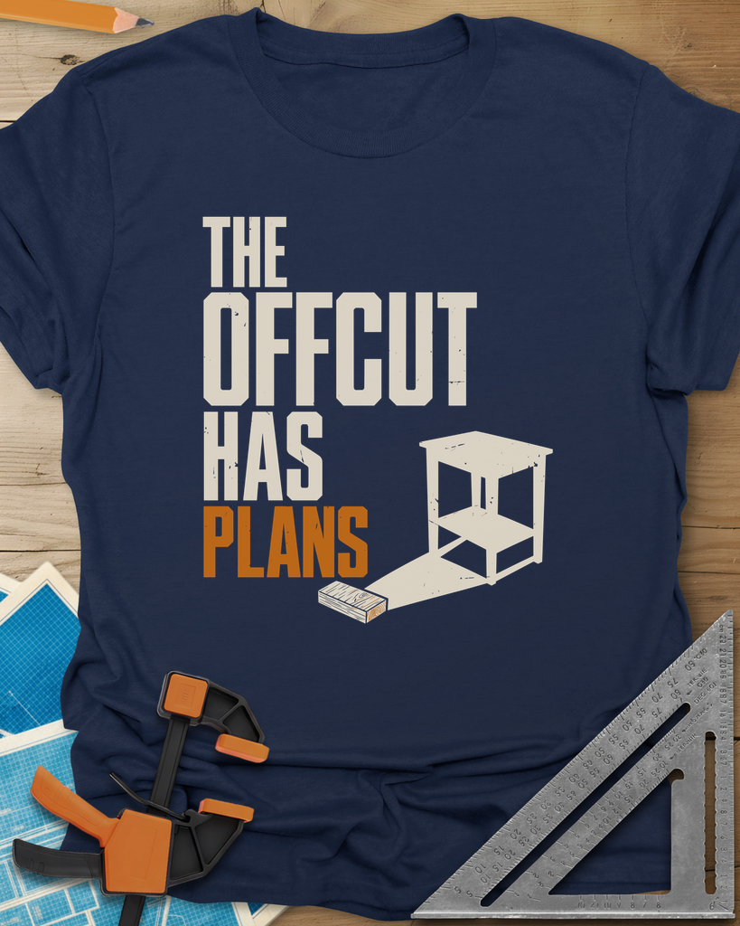 Offcut Plans Tee — navy