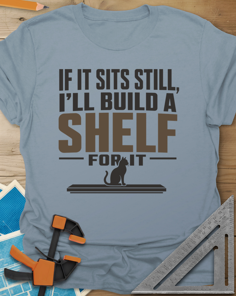 Build A Shelf Tee — stone_blue