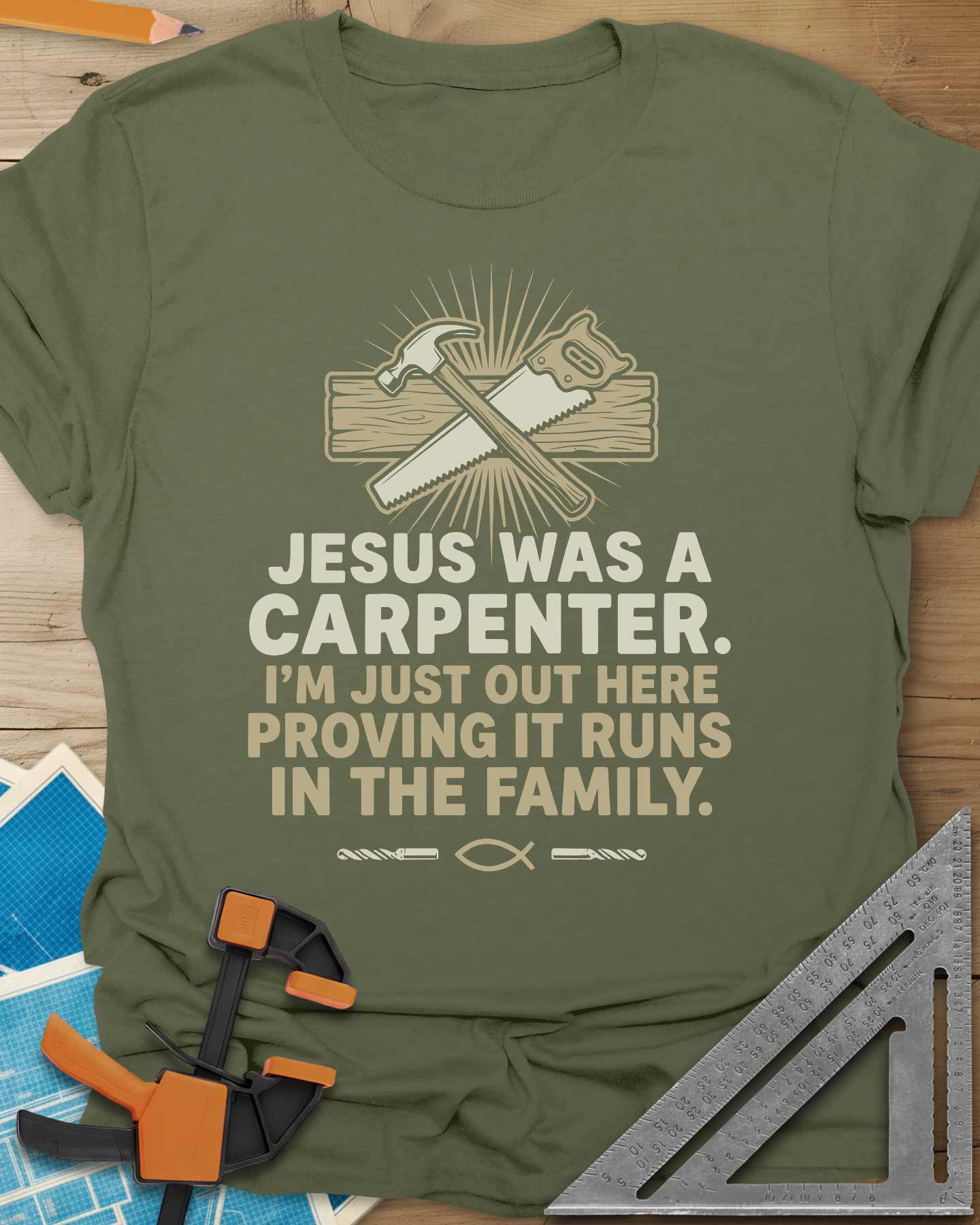 Runs In The Family Jesus Carpenter Tee