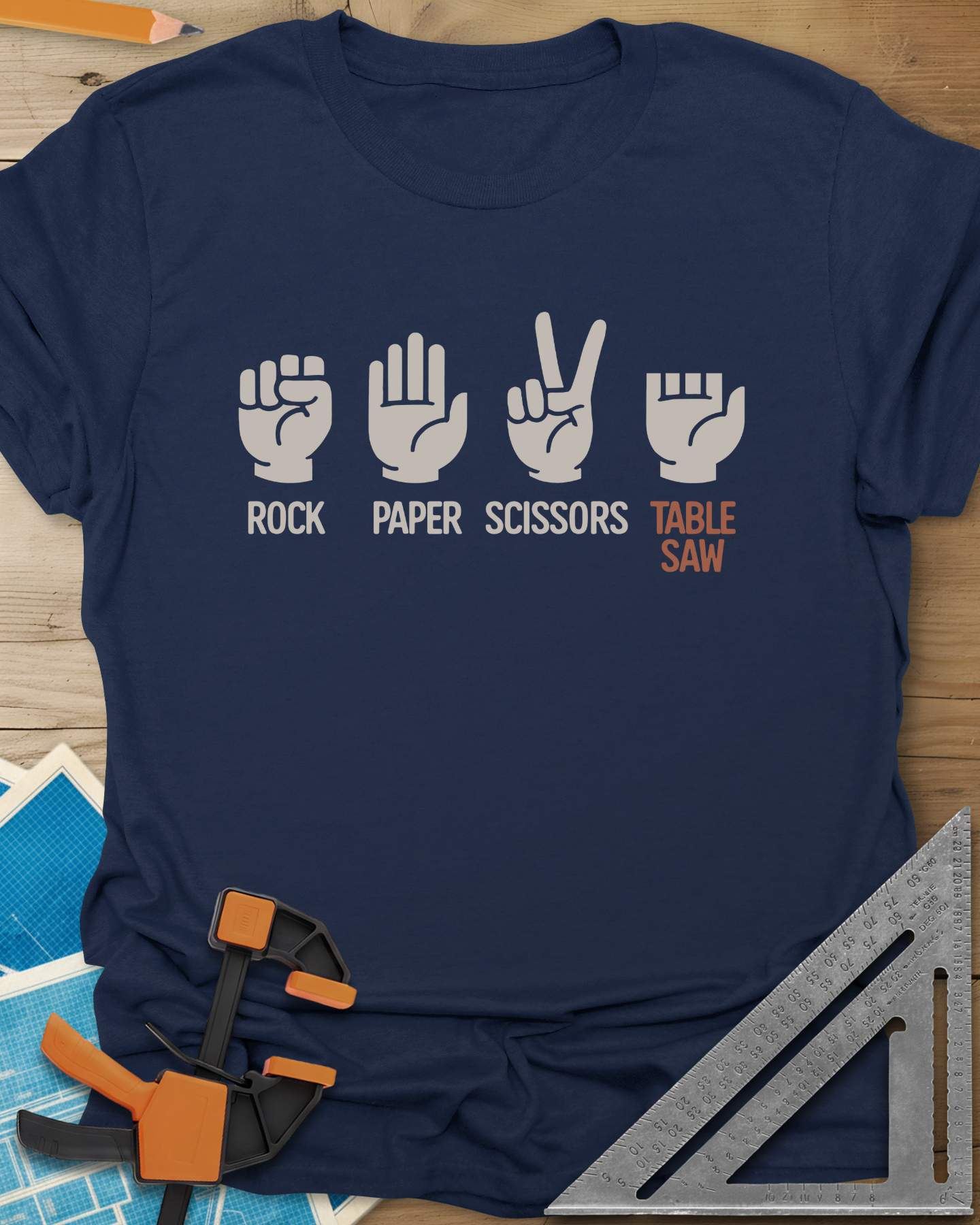 Rock Paper Scissors Table Saw Tee