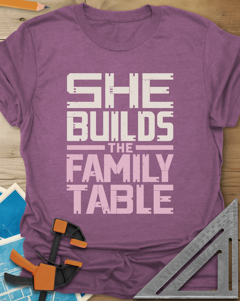 Family Table Tee — heather_maroon