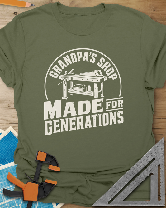 Grandpa'S Shop Tee — military_green