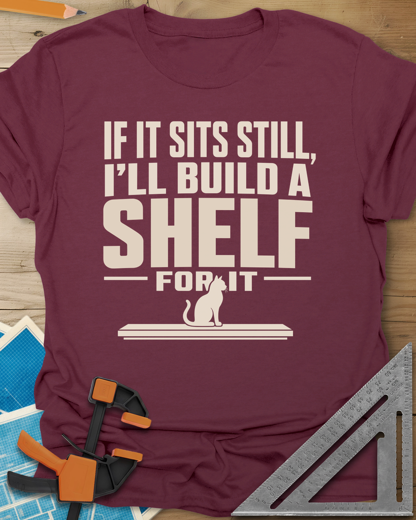 Build A Shelf Tee — maroon