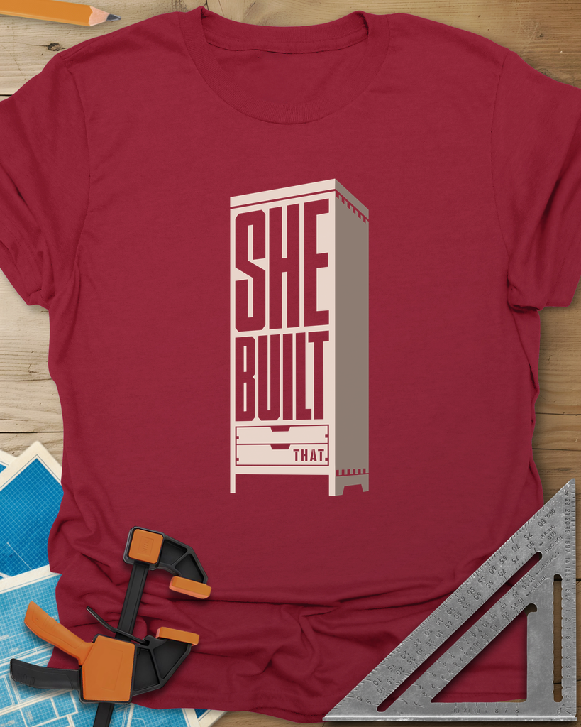 She Built Tee — cardinal_red