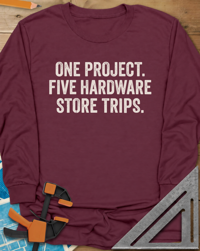 Five Store Trips Long Sleeve Tee — maroon