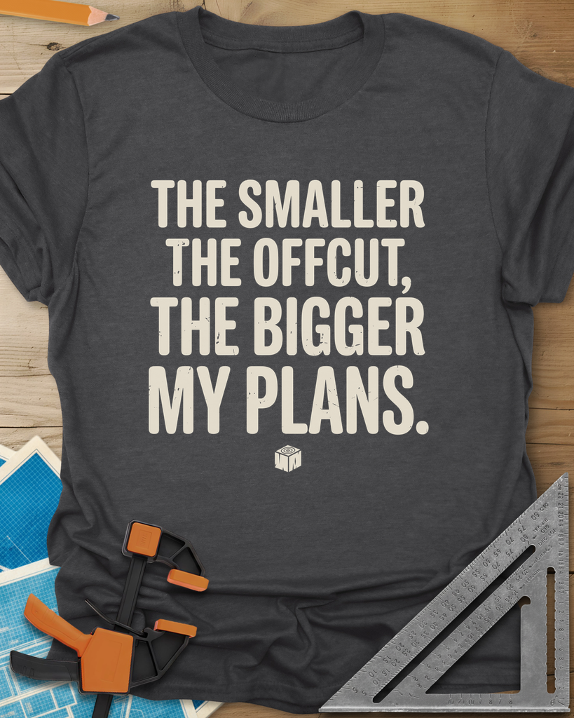 The Smaller The Offcut Tee — dark_heather_grey
