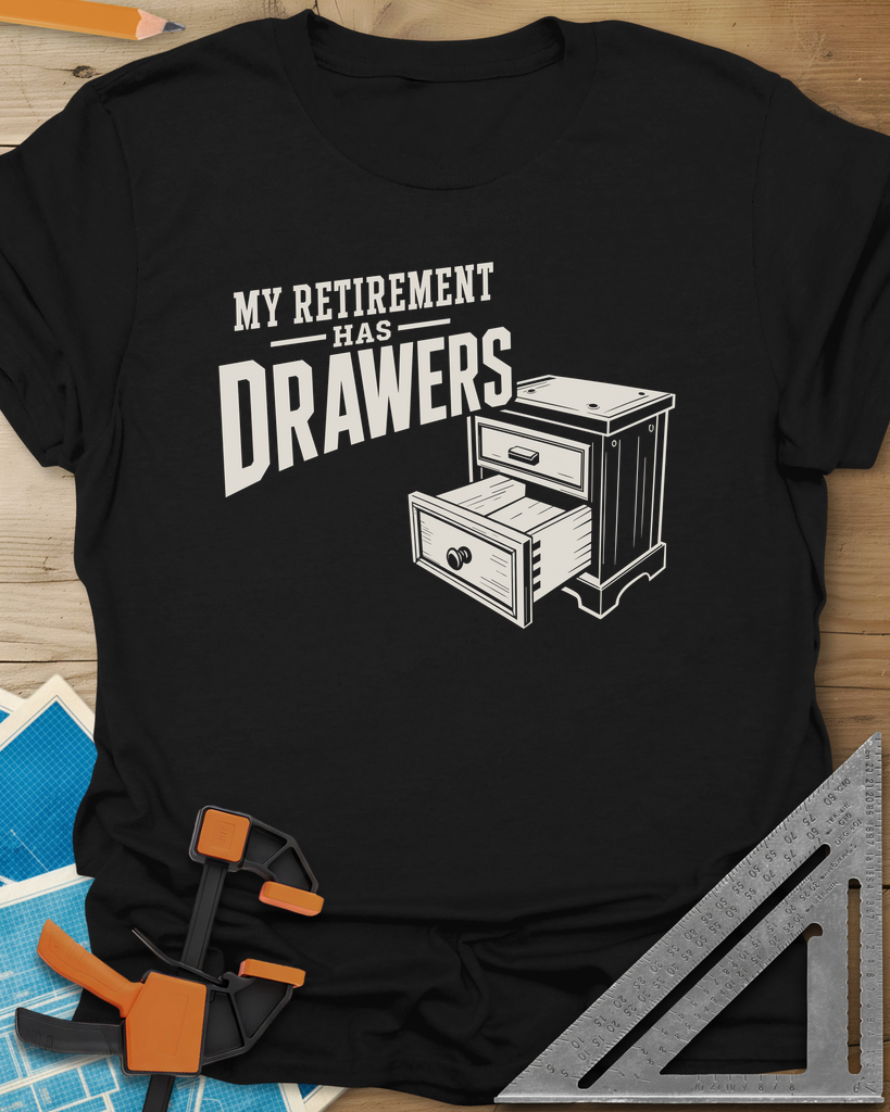 Retirement Drawers Tee — black