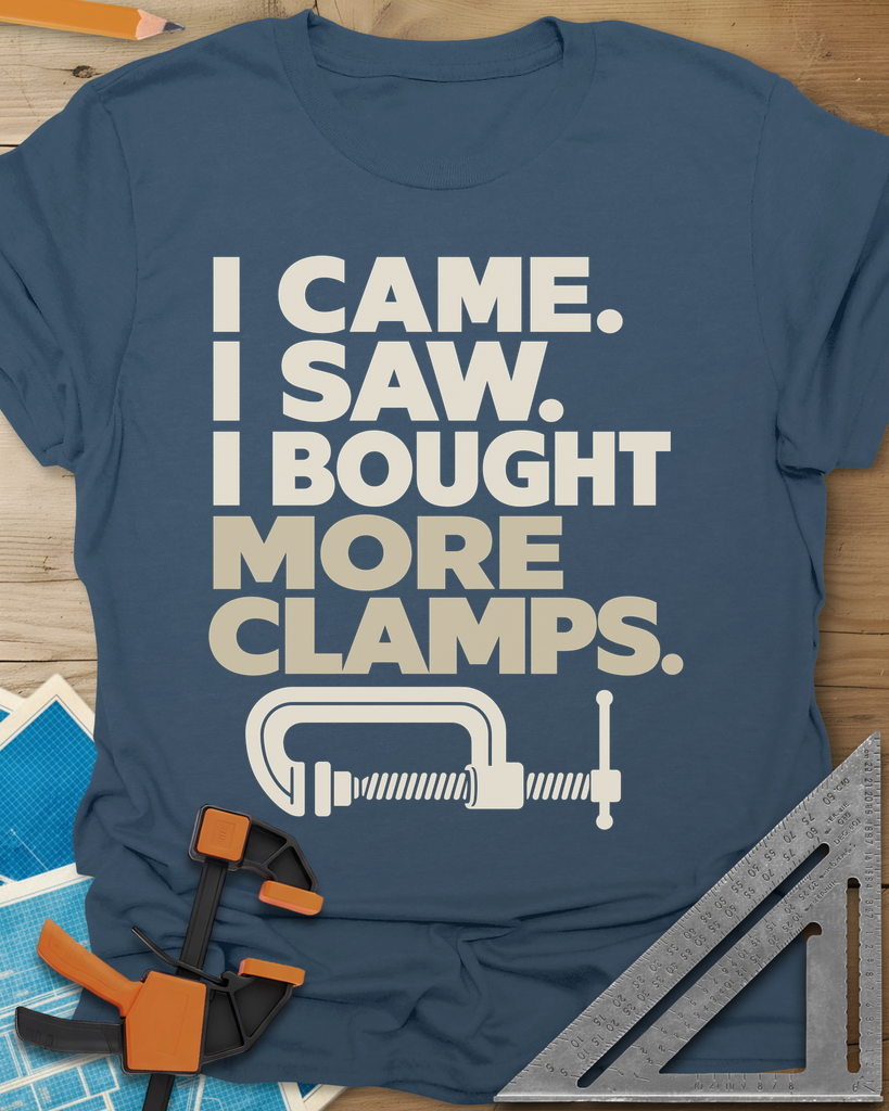 More Clamps Tee — indigo_blue