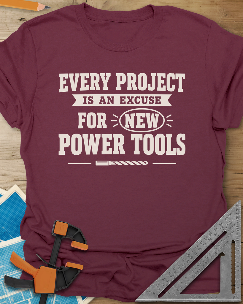 Every Project Is An Excuse Tee — maroon