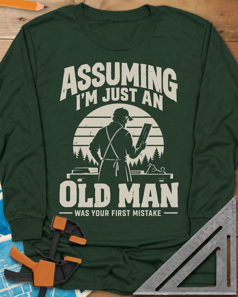 Old Man Mistake Long Sleeve Tee — forest_green