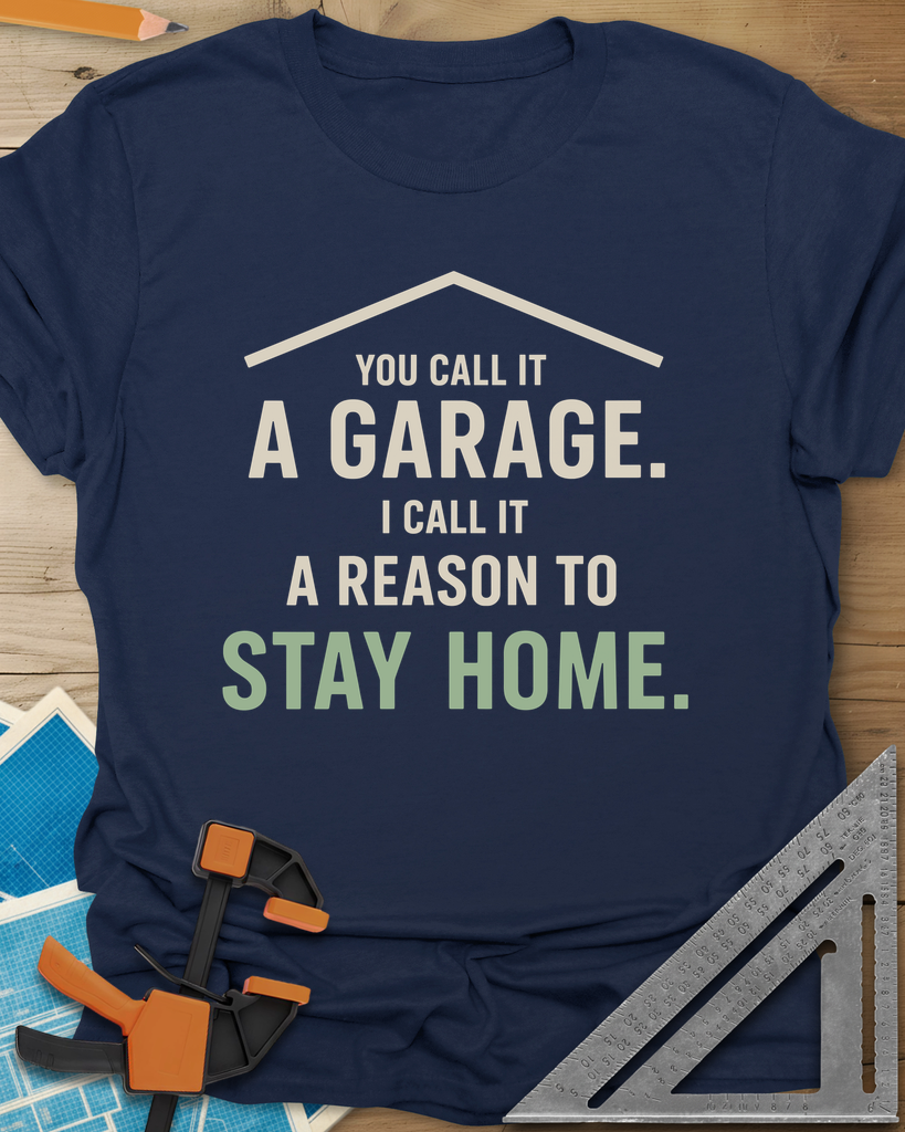 A Reason To Stay Home Tee — navy