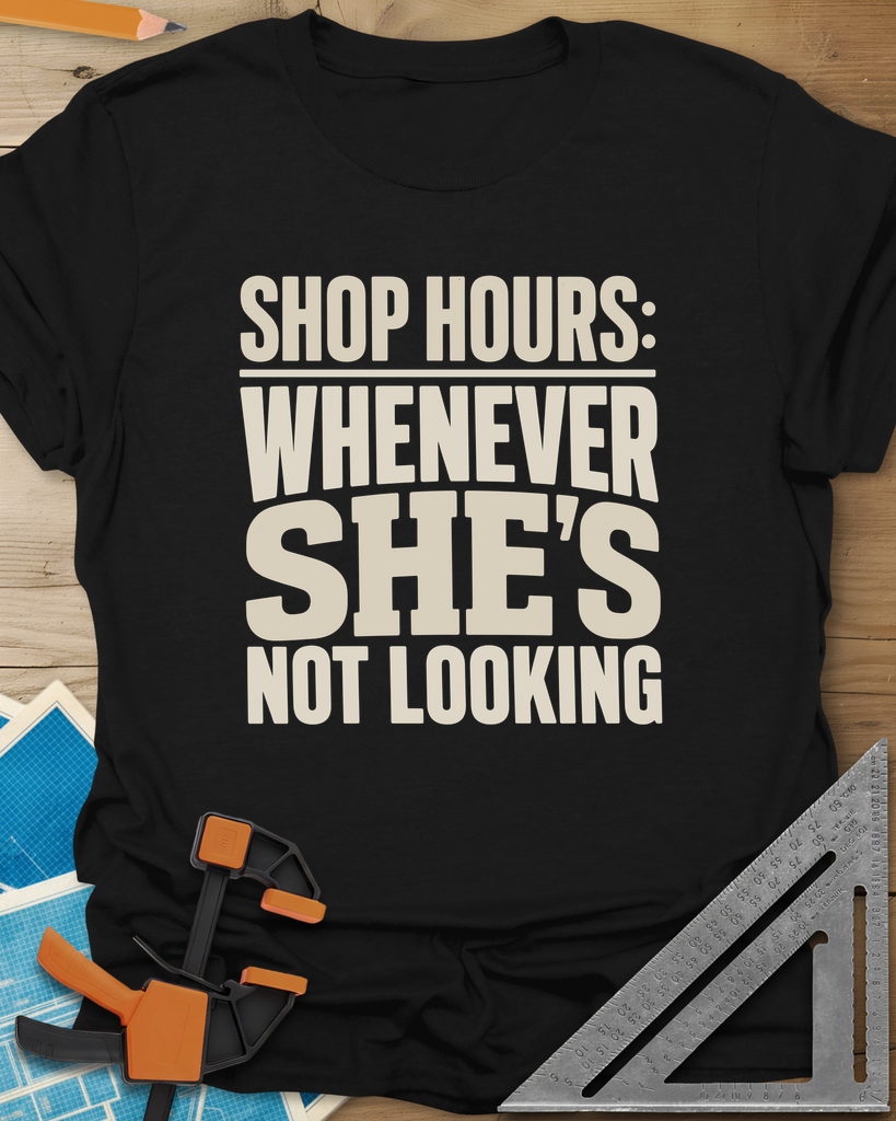 Shop Hours Tee — black