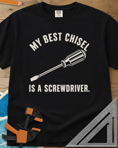 Chisel Screwdriver - Premium Heavyweight Tee — black