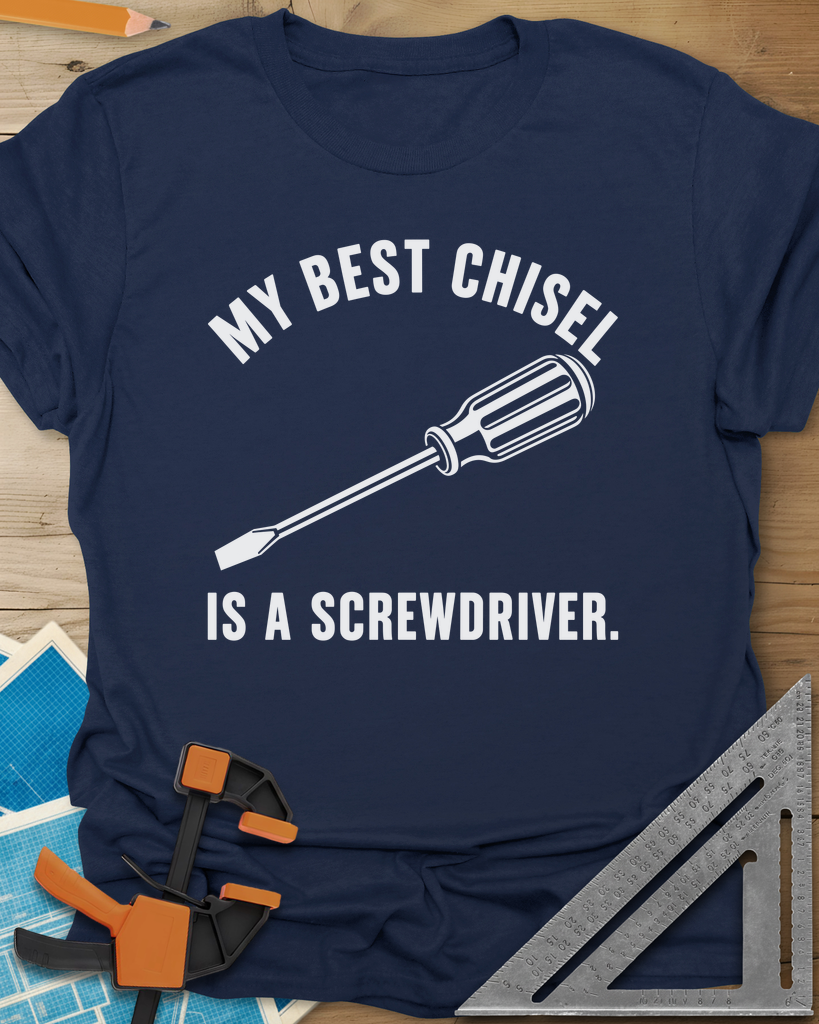 Chisel Screwdriver Tee — navy