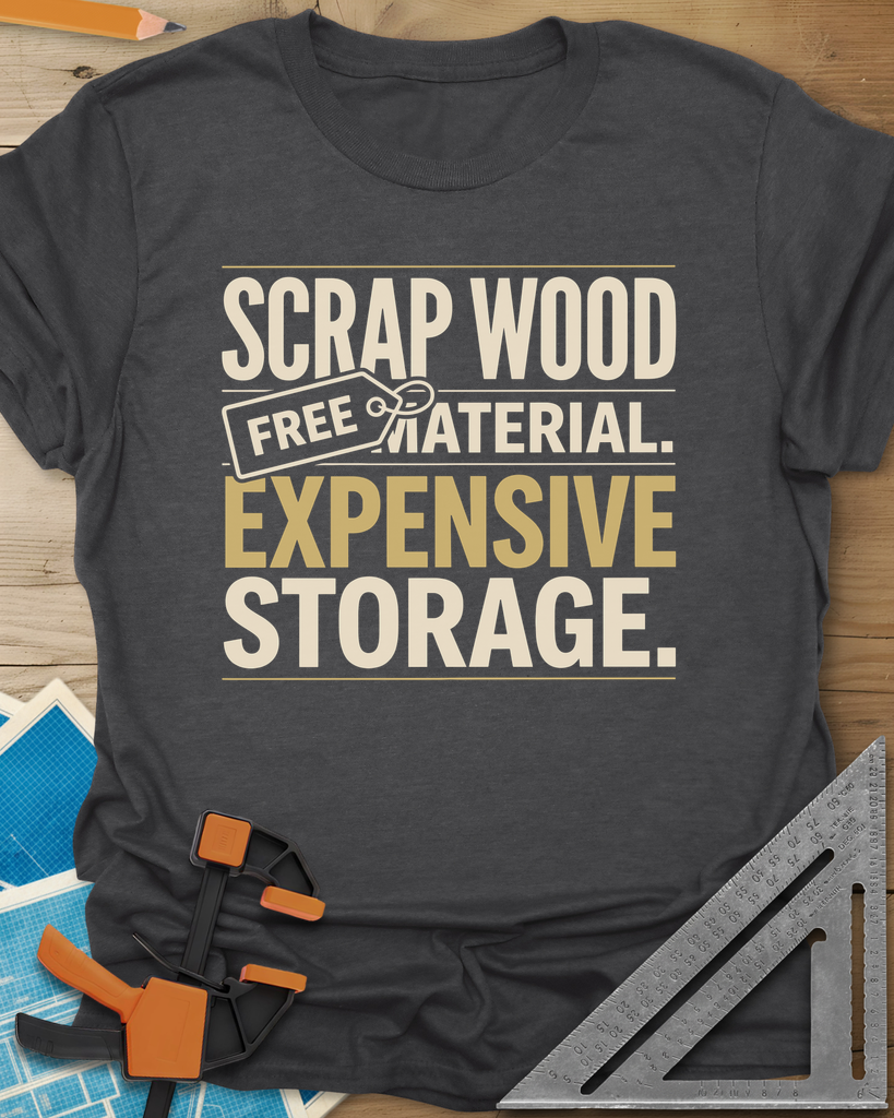 Free Material Expensive Storage Tee — dark_heather_grey
