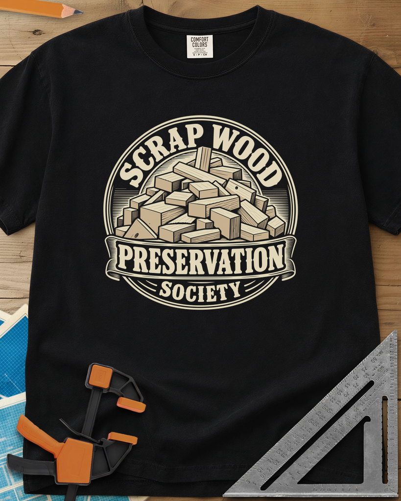 Scrap Wood Society - Premium Heavyweight Tee — black