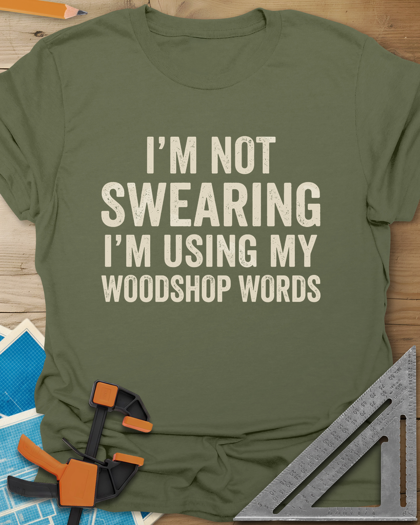 Woodshop Words Tee — military_green