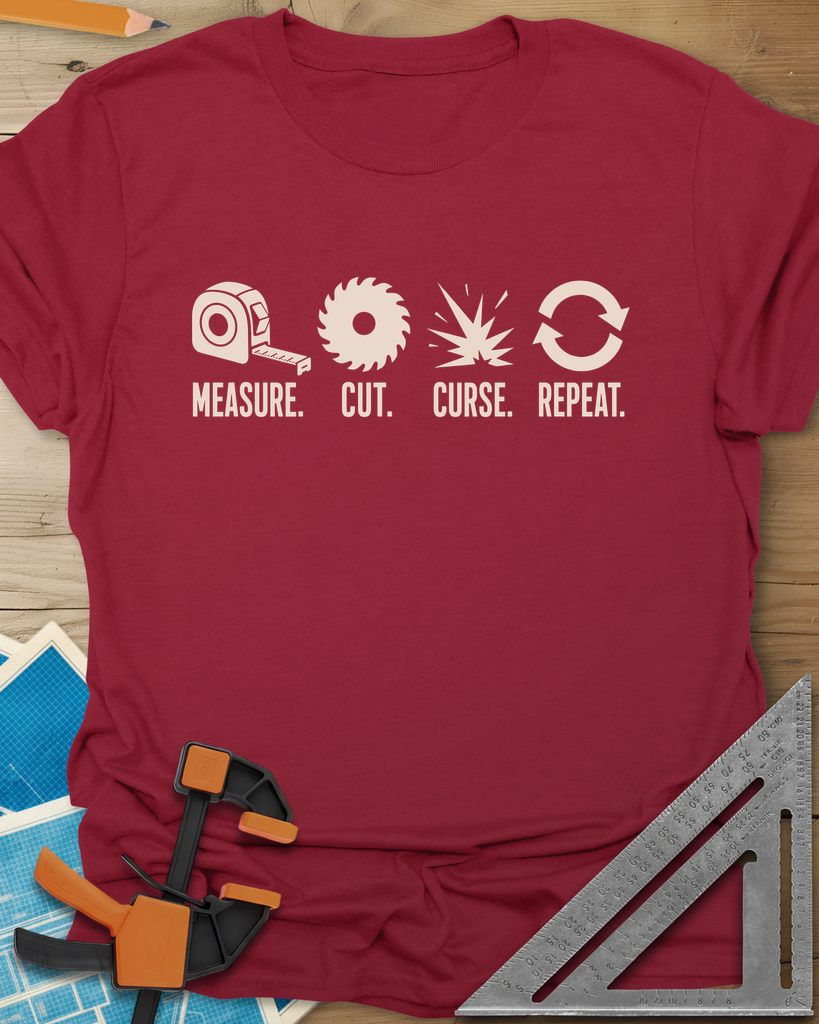 Measure Cut Repeat Tee — cardinal_red