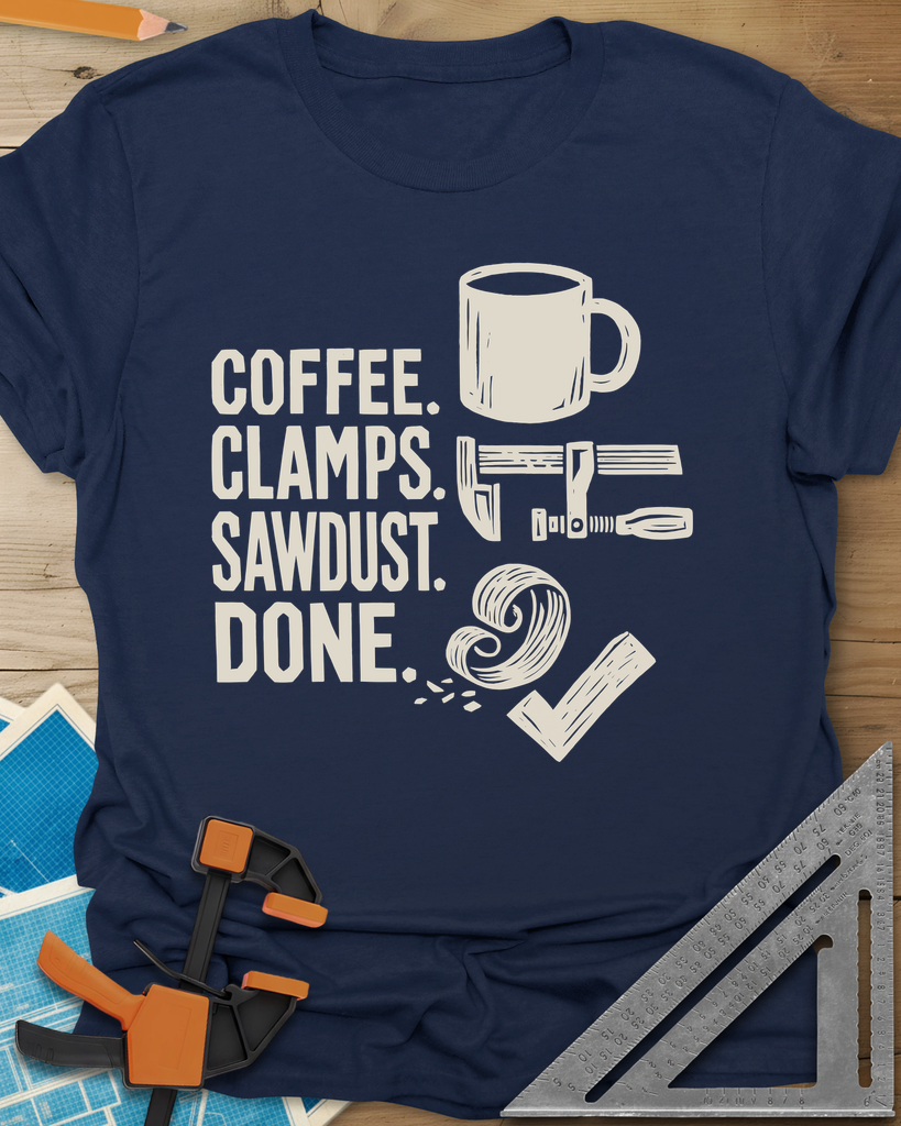 Coffee Clamps Tee — navy