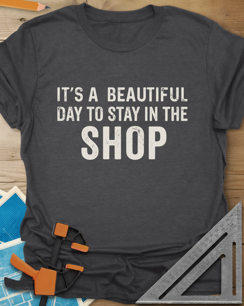 Stay In The Shop Tee — dark_heather_grey