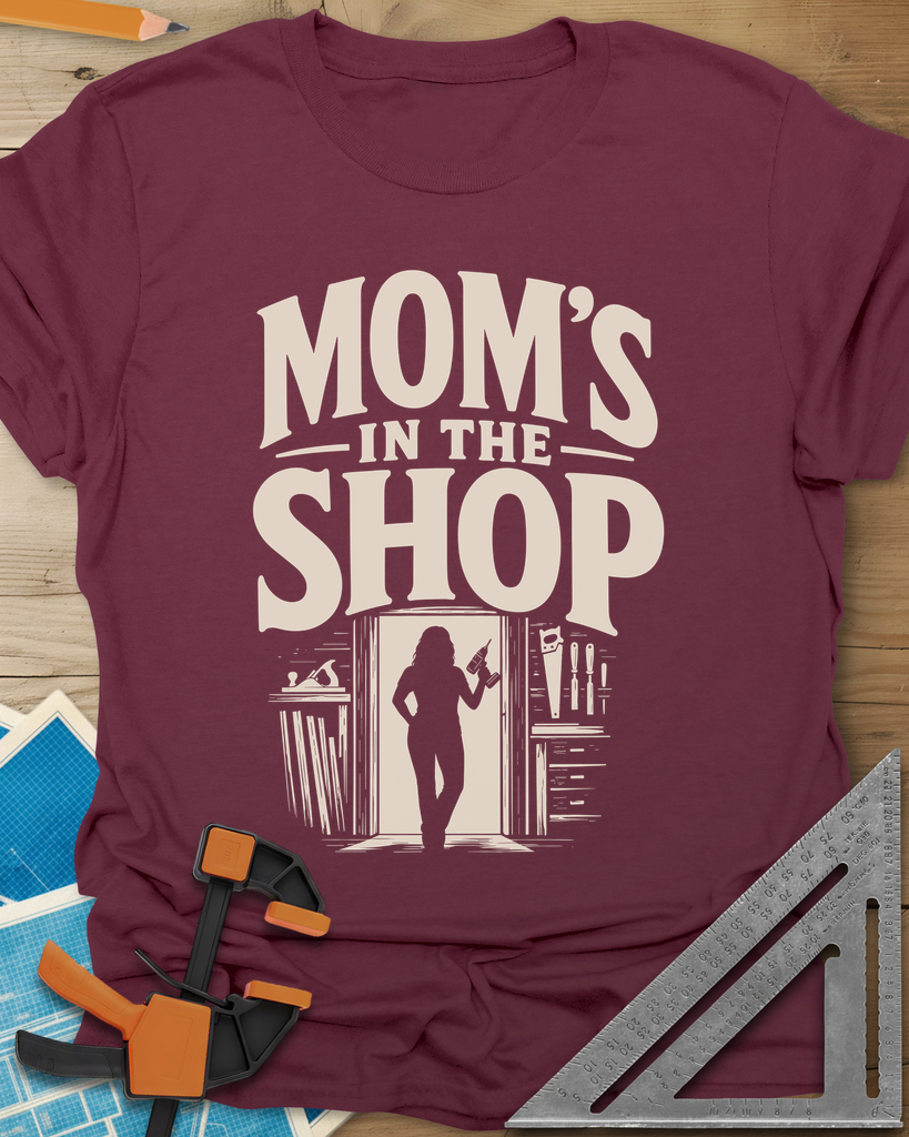 Mom'S Shop Tee — maroon