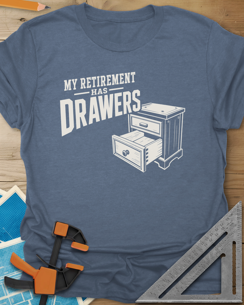 Retirement Drawers Tee — heather_indigo