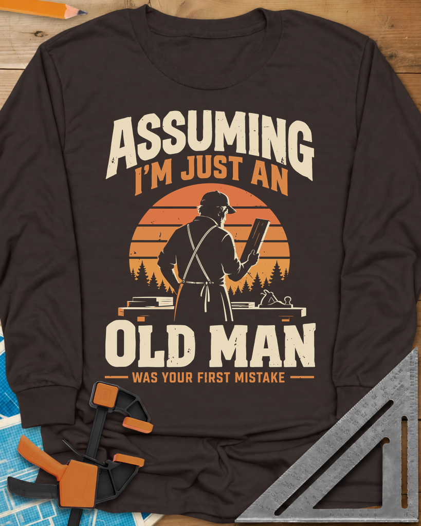 Old Man Mistake Long Sleeve Tee — dark_chocolate