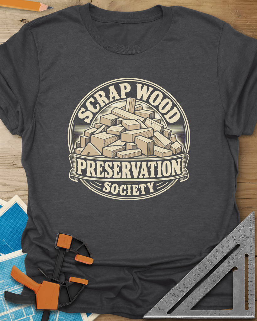 Scrap Wood Society Tee — dark_heather_grey