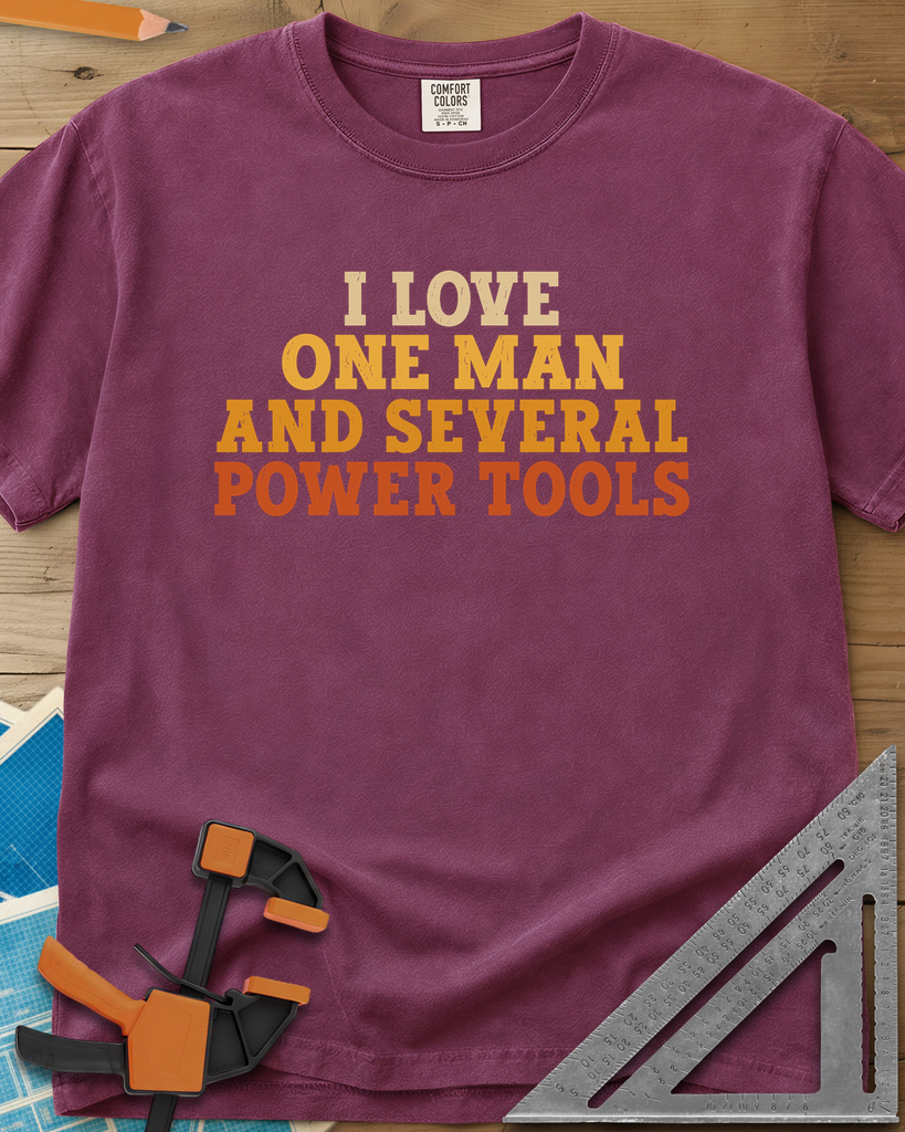 Love & Power Tools - Premium Heavyweight Tee — berry