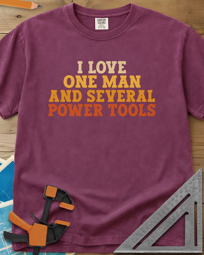 Love & Power Tools - Premium Heavyweight Tee — berry