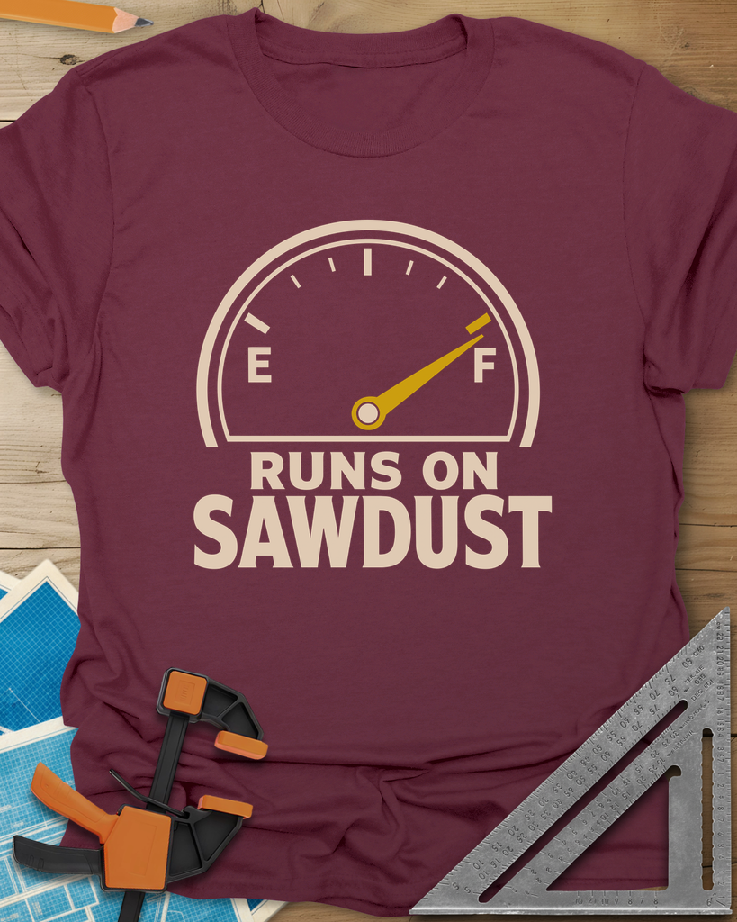 Sawdust Power Tee — maroon