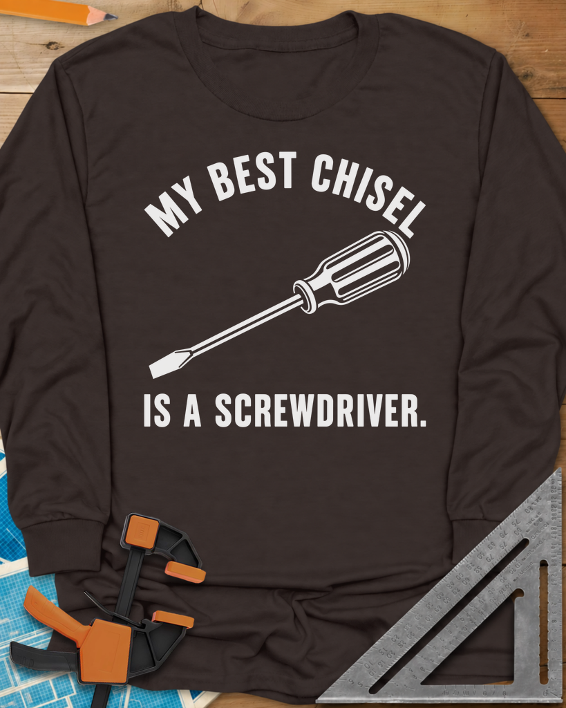 Chisel Screwdriver Long Sleeve Tee — dark_chocolate