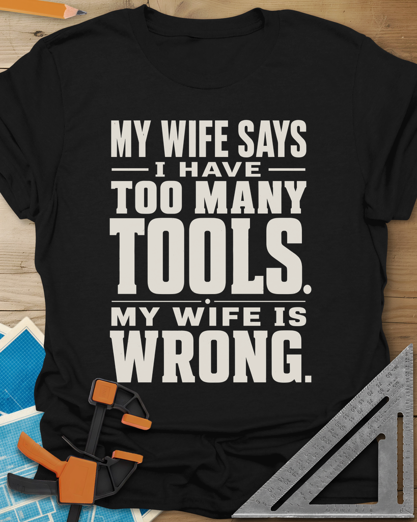 Too Many Tools Tee — black