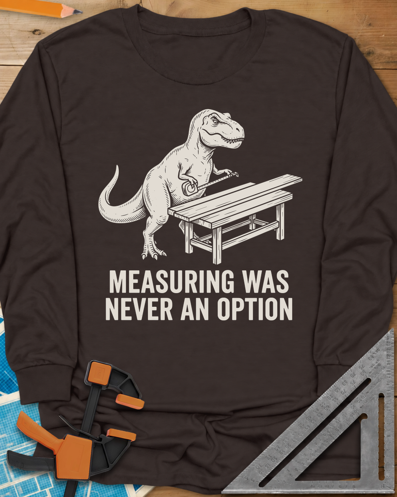 Dino Measuring Long Sleeve Tee — dark_chocolate