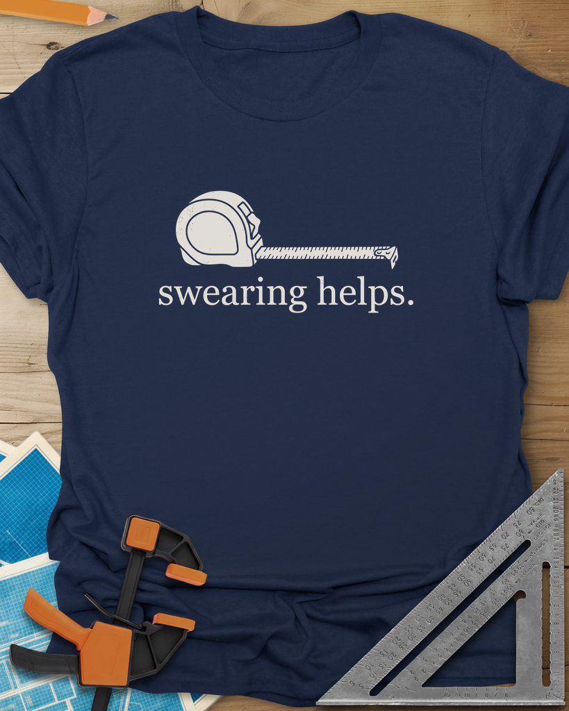 Swearing Helps Tee — navy