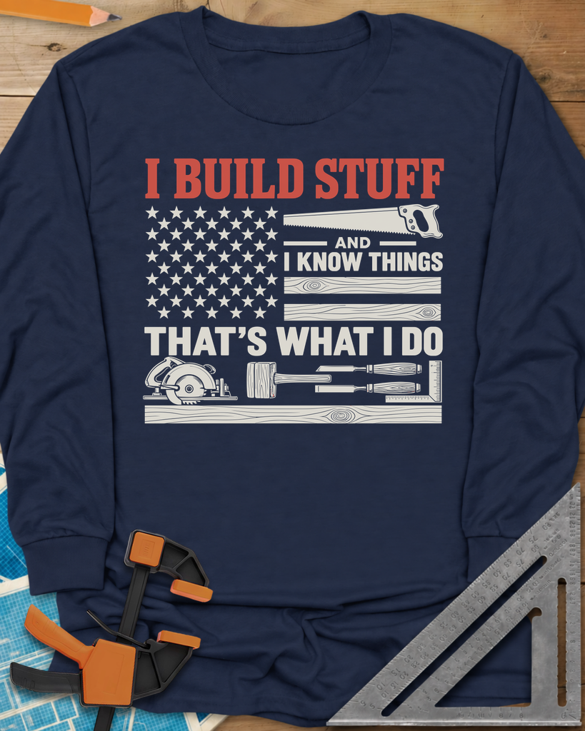 Build & Know Long Sleeve Tee — navy