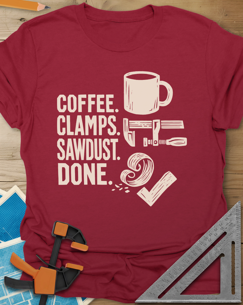 Coffee Clamps Tee — cardinal_red