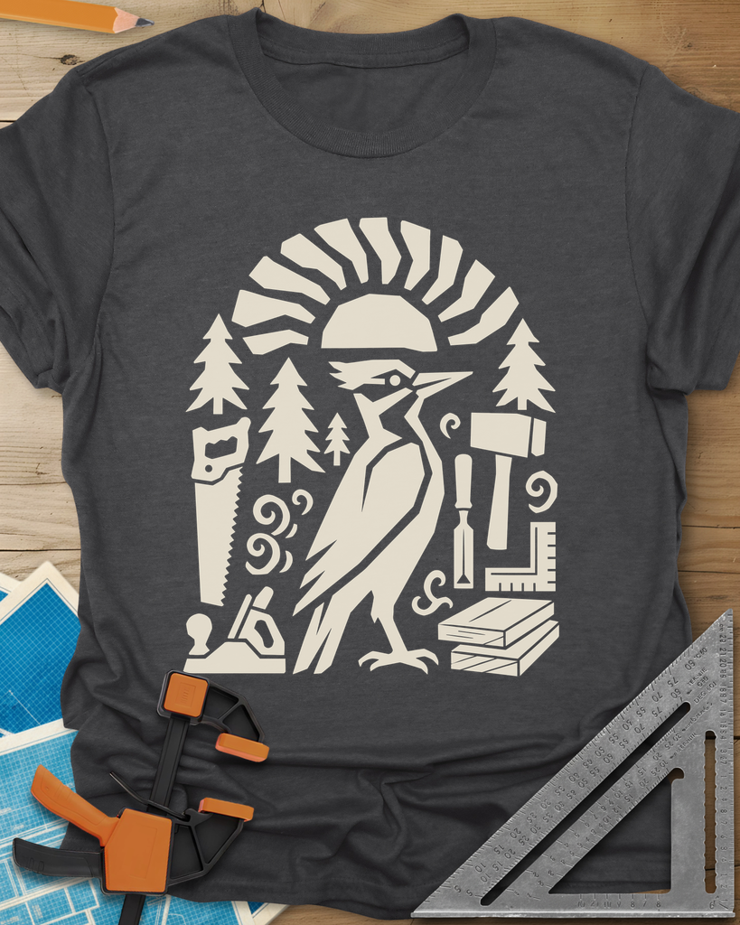 Woodpecker Craft Tee — dark_heather_grey