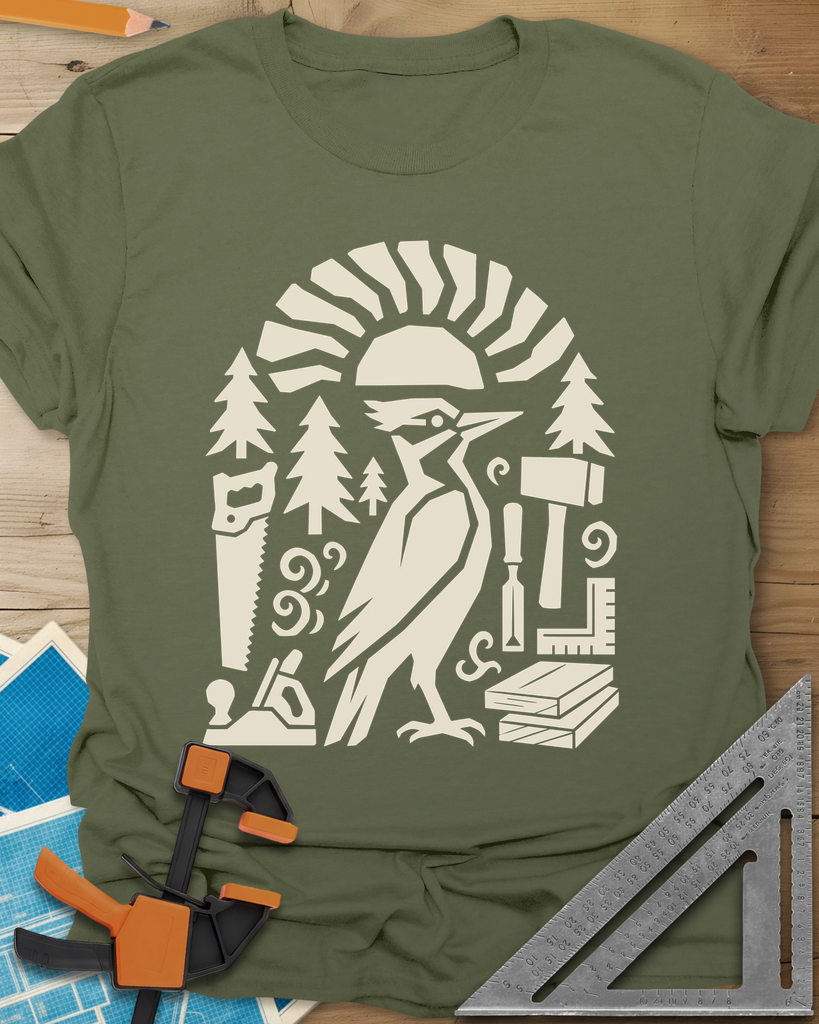 Woodpecker Craft Tee — military_green