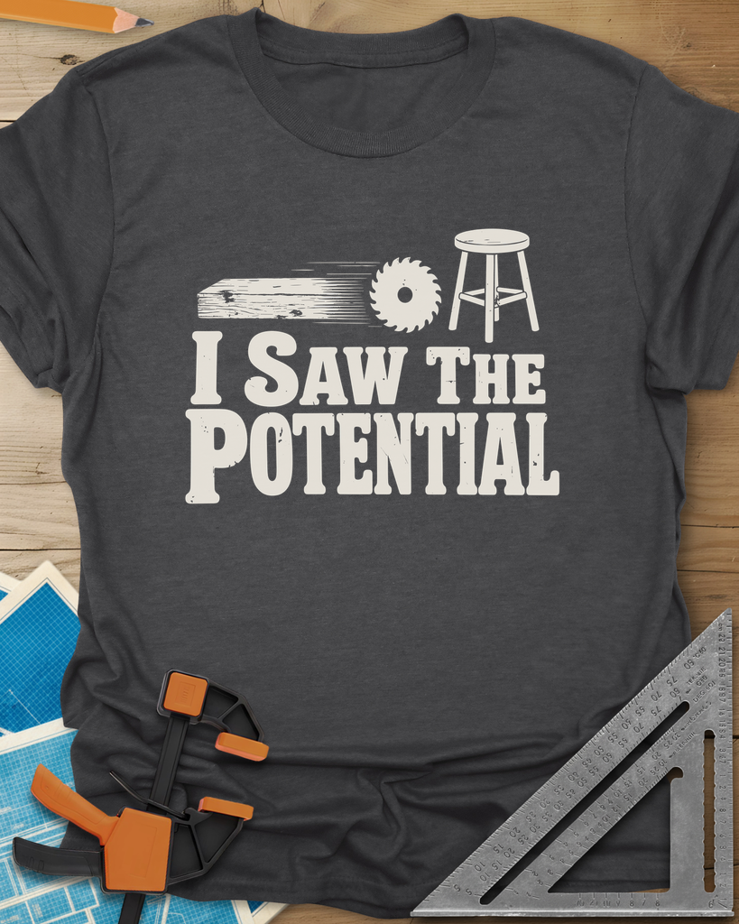 Saw The Potential Tee — dark_heather_grey