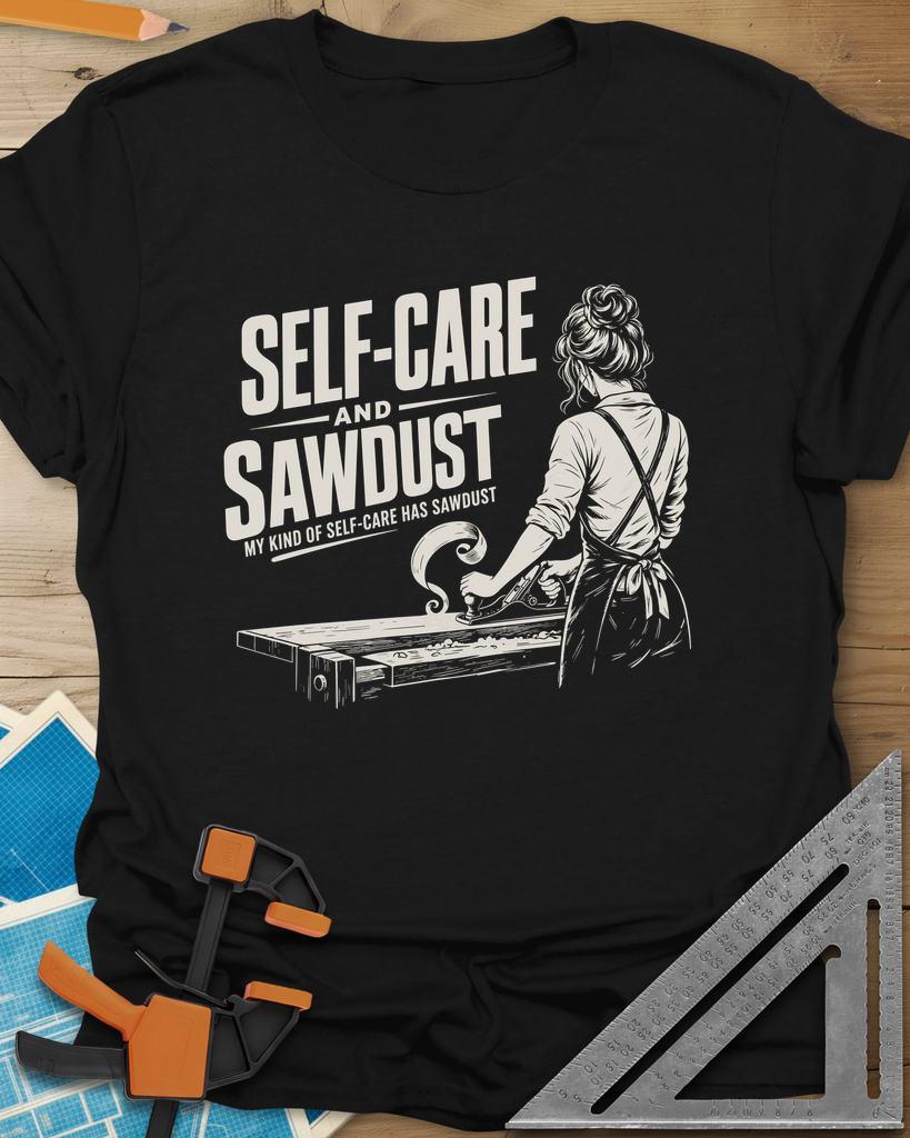 Self-Care & Sawdust Tee — black