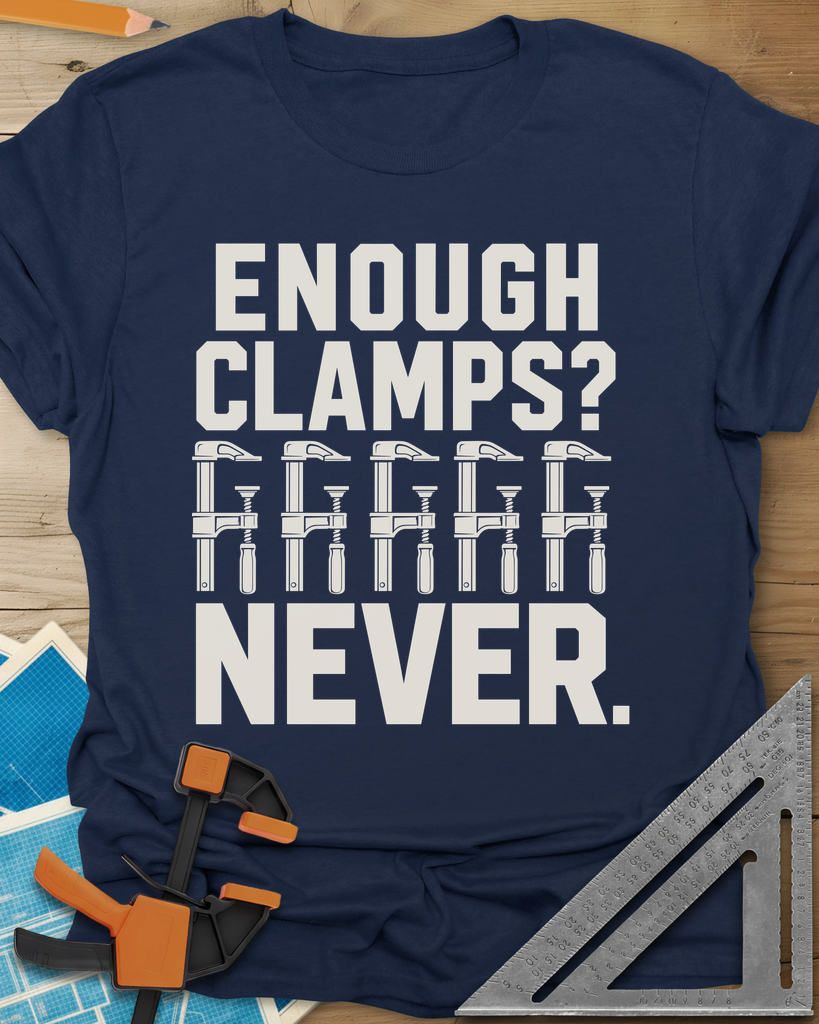 Enough Clamps Tee — navy