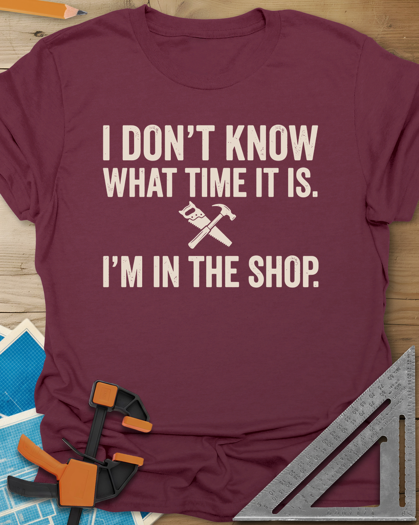 I Don't Know What Time It Is Tee — maroon