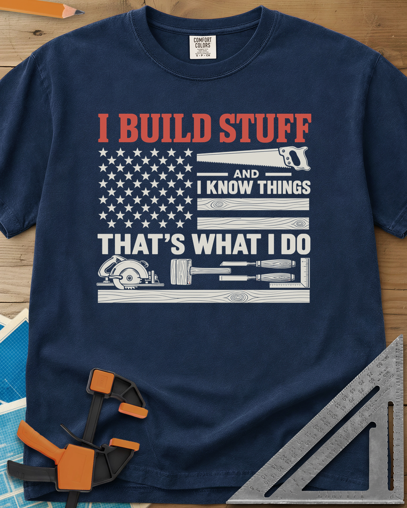 Build & Know - Premium Heavyweight Tee — navy