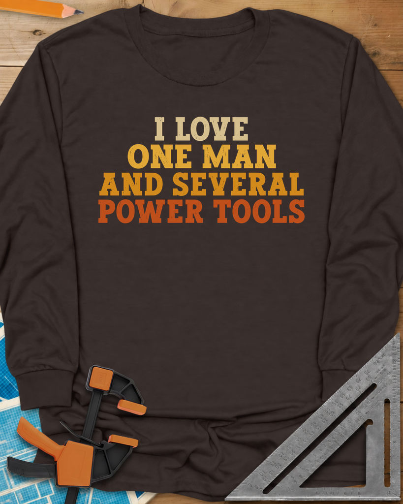 Love & Power Tools Long Sleeve Tee — dark_chocolate